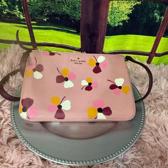 Kate Spade Jackson Dusk Buds Triple Gusset Crossbody - Picture 1 of 10